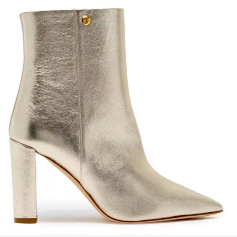 Tory Burch Penelope silver metallic booties